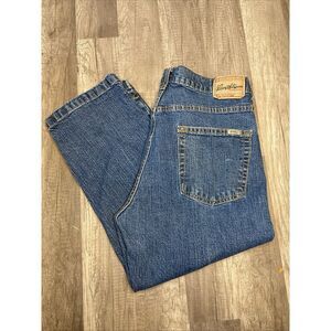 Womens Levis Strauss Capri Jeans Mid Rise Straight Stretch 16 (34Wx23L)